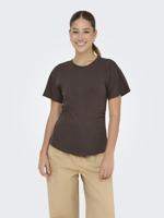 Only Onlmarie S/s Ruching Top Jrs Noos T-shirts Seal Brown - thumbnail