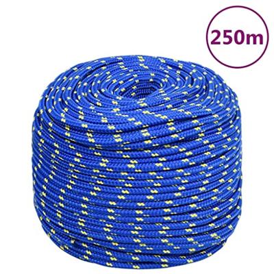 VidaXL Boottouw 6 mm 250 m polypropyleen blauw VidaXL Boottouw 6 mm 250 m polypropyleen blauw