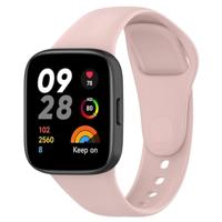 By Qubix - Siliconen bandje - Lichtroze - Compatible met Xiaomi Redmi Watch 3 - Compatible Xiaomi bandje - thumbnail
