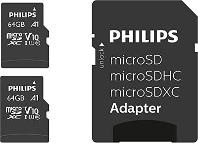 Geheugenkaart philips micro sdxc 64gb 2 st