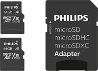 Geheugenkaart philips micro sdxc 64gb 2 st - thumbnail