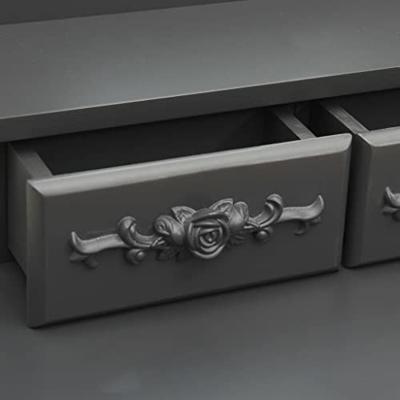 Kaptafelset met kruk 50x59x136 cm paulowniahout grijs - thumbnail