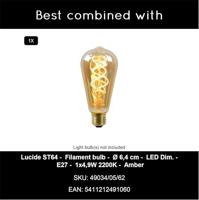 Lucide ILONA - Vloerlamp - Ø 34 cm - 1xE27 - Amber - thumbnail