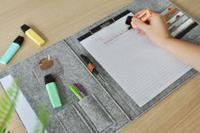 Schrijfmap DESQ A4 vilt met papierclip en elastiek sluiting grijs - thumbnail