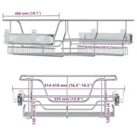 VidaXL Draadmanden uittrekbaar 2 st 45 cm zilverkleurig - thumbnail