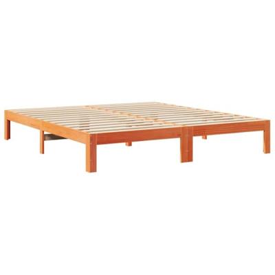 Bedframe zonder matras massief grenenhout wasbruin 180x200 cm
