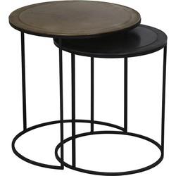 Light & Living Sidetable 'Talca', set van 2 stuks, antiek koper met brons