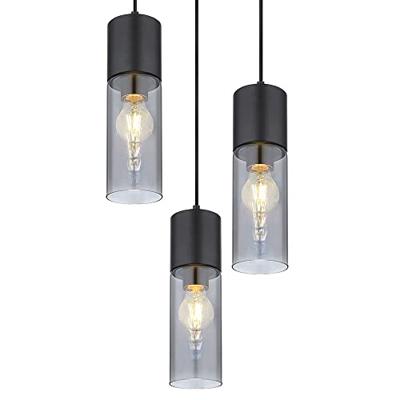Globo Strakke hanglampAnnika 3-lichts zwart rond - 21000-3HB