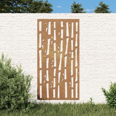 VidaXL Wanddecoratie tuin bamboe-ontwerp 105x55 cm cortenstaal VidaXL Wanddecoratie tuin bamboe-ontwerp 105x55 cm cortenstaal