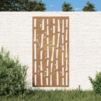 VidaXL Wanddecoratie tuin bamboe-ontwerp 105x55 cm cortenstaal - thumbnail