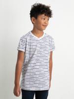 50% korting - Petrol Industries Jongens Gestreept V-hals T-shirt Silver Grijs Melee - 116 - thumbnail