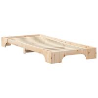 Bedframe met opslag Bruin 90 x 220 cm Massief grenenhout - thumbnail
