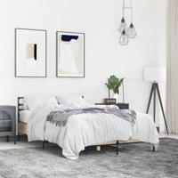 Bedframe bewerkt hout metaal sonoma eikenkleurig 120x190 cm - thumbnail