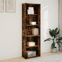Boekenkast 60x30x189 cm bewerkt hout gerookt eikenkleurig - thumbnail