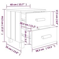 Nachtkastjes HAMAR 2 st 40x35x44,5 cm grenenhout lichtgrijs - thumbnail