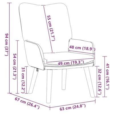 Fauteuil Beige 63 x 67 x 94 cm Stof