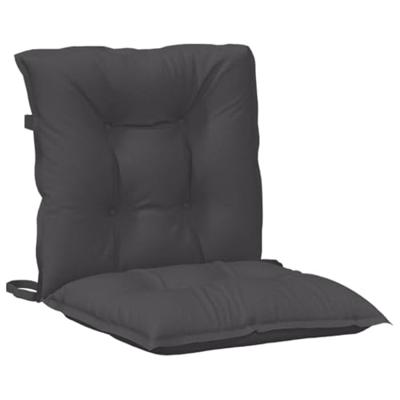 VidaXL Stoelkussens 2 st lage rug 100x50x7 cm stof gemêleerd antraciet - thumbnail