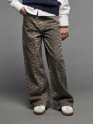 Wijde meisjessweater met luipaardprint JONEN beige Wijde meisjessweater met luipaardprint JONEN beige