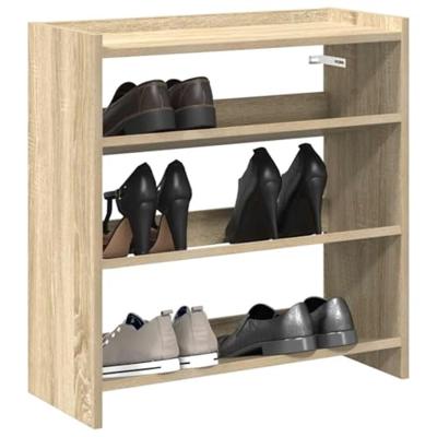 VidaXL Schoenenrek 60x25x62 cm bewerkt hout sonoma eikenkleurig VidaXL Schoenenrek 60x25x62 cm bewerkt hout sonoma eikenkleurig