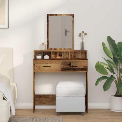 Kaptafel met lade Oud hout 79 x 41 x 140 cm Bewerkt hout