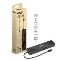 Club 3D usb-c 3.2 gen2 6-in-1 dual displays portable dock dockingstation (zwart) - thumbnail