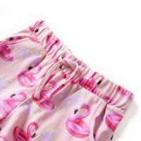 Kindershorts met trekkoord flamingozwembandprint 128 lichtroze - thumbnail