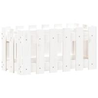 VidaXL Plantenbak met hekontwerp 60x30x30 cm massief grenenhout wit - thumbnail