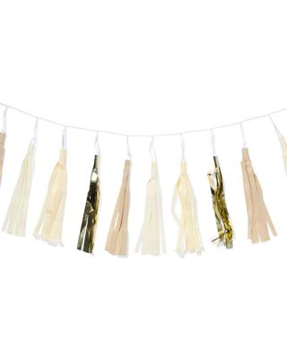 HEMA Slinger met kwastjes wit goud 3m