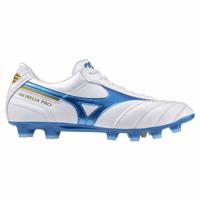 Mizuno Morelia II Pro Gras Voetbalschoenen (FG) Wit Blauw Goud - thumbnail