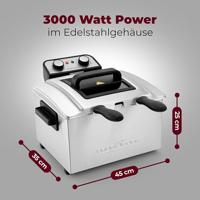 Profi Cook PC-FR1038 Friteuse met dubbele koudezone 5 l 3000 W Timerfunctie, Met handmatige temperatuursinstelling RVS - thumbnail