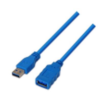 aisens A105 – 0046 externe verlenging USB 3 kabel (2 m, geschikt voor case/game-console/digitale camera's/webcam/printer/muis) blauw