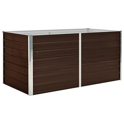 VidaXL Plantenbak verhoogd 160x80x77 cm gegalvaniseerd staal bruin VidaXL Plantenbak verhoogd 160x80x77 cm gegalvaniseerd staal bruin