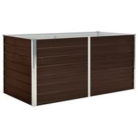 VidaXL Plantenbak verhoogd 160x80x77 cm gegalvaniseerd staal bruin - thumbnail
