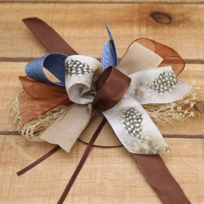 Bonbon doosjes - Chocolade doosje - Strik Bruin en veren - 24 stuks