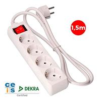 4-voudige Stekkerdoos met Schakelaar EDM 41010 Schuko (1,5 m) - thumbnail