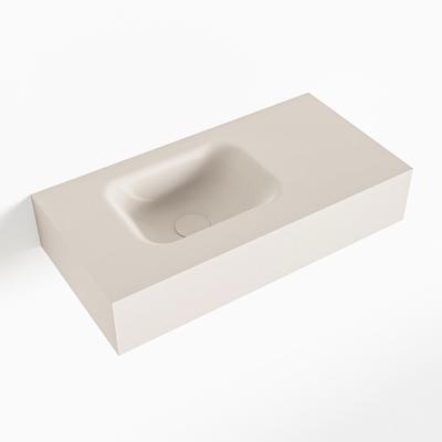 MONDIAZ LEX Linen vrijhangende solid surface wastafel 60cm. Positie wasbak links MONDIAZ LEX Linen vrijhangende solid surface wastafel 60cm. Positie wasbak links