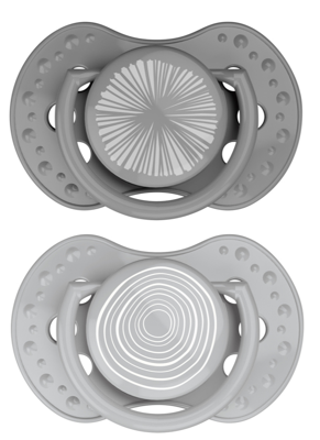 Difrax LOVI Dynamic Pacifier 6-18 Months Harmony Dark Grey Light Grey - Fopspeen Difrax LOVI Dynamic Pacifier 6-18 Months Harmony Dark Grey Light Grey - Fopspeen