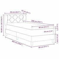 Boxspringbed met matras met matras Lichtgrijs 80 x 200 cm Stof - thumbnail