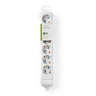 Stekkerdoos | Beschermend contact | 6-wegs | Wit