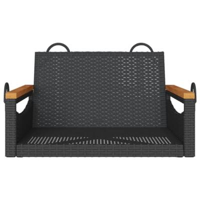 Schommelbank 63x62x40 cm poly rattan zwart