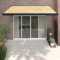 Luifel uittrekbaar 3x2,5 m stof en aluminium geel en wit - thumbnail