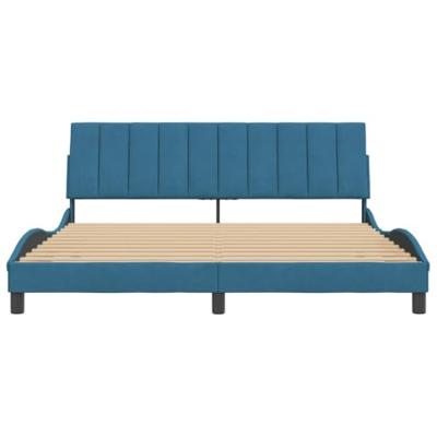 Bedframe zonder matras "Hanko" fluweel blauw 180x200 cm