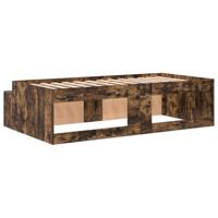Opbergbedframe Gerookt eiken 90 x 190 cm Bewerkt hout - thumbnail