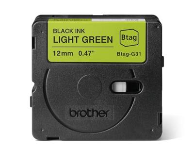 Brother BTAG-G31 labelprinter-tape Zwart op groen Brother BTAG-G31 labelprinter-tape Zwart op groen