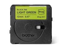 Brother BTAG-G31 labelprinter-tape Zwart op groen - thumbnail