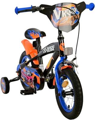 Volare Hot wheels 12 fiets zwart/oranje/blauw 31256 Volare Hot wheels 12 fiets zwart/oranje/blauw 31256
