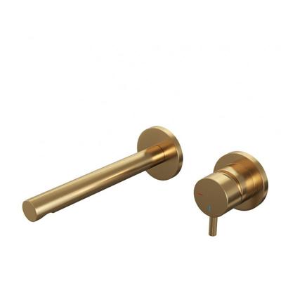 Brauer Gold Edition Inbouw Wastafelmengkraan met Rechte Uitloop en Rozetten Model B1 Goud Geborsteld PVD