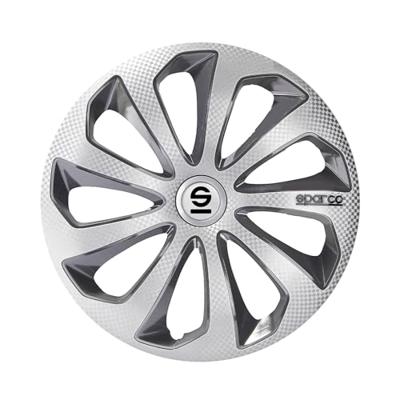 Sparco wieldoppen Sicilia 15 inch ABS zilver/grijs set van 4 Sparco wieldoppen Sicilia 15 inch ABS zilver/grijs set van 4