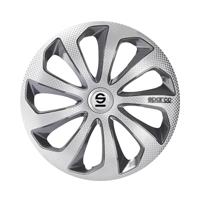 Sparco wieldoppen Sicilia 15 inch ABS zilver/grijs set van 4 - thumbnail