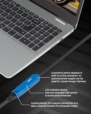 Lindy 43362 USB-kabel 30 m USB 3.2 Gen 1 (3.1 Gen 1) USB A Zwart, Blauw